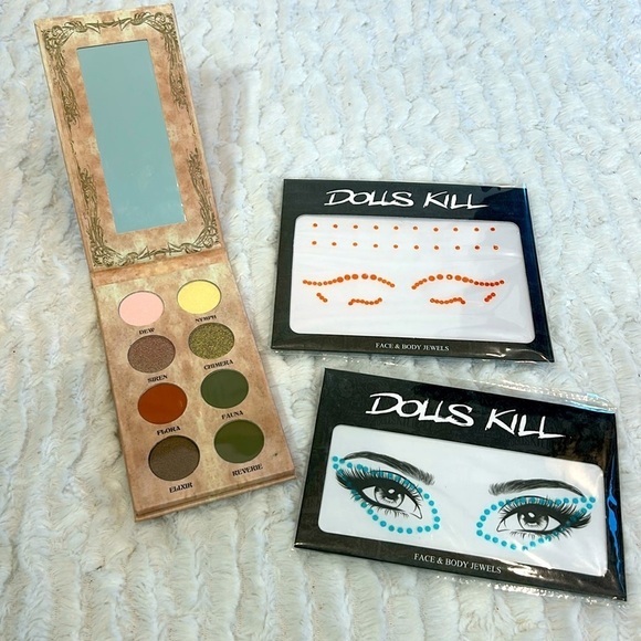 Dolls Kill current mood eyeshadow, palette, and two packs of face gems new - Picture 1 of 6